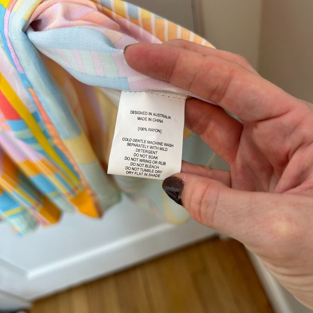 Abel the Label Anthropologie Patchwork Strapless Tiered Maxi Dress Small Smocked - Picture 9 of 10